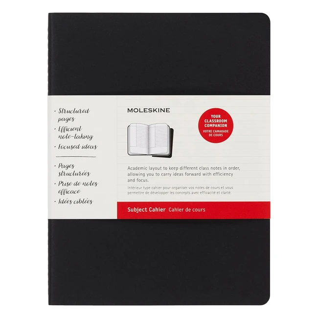 Moleskine Set de 2 Cuaderno de Notas XL 19x25cm - Negro y Rojo Arndano
