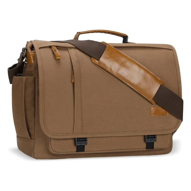 Estarer 173-inch Laptop Messenger Bag - Water Resistant Canvas, Brown