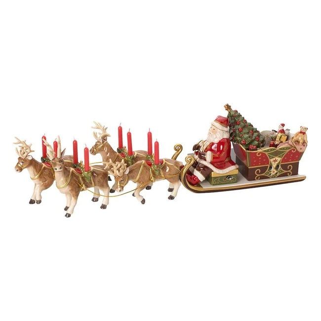 Boîte à musique Villeroy & Boch Christmas Toys avec traineau du Père Noël en porcelaine multicolore