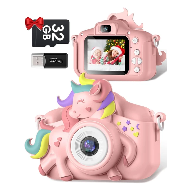 Kids Camera - Gofunly 1080p HD 20 Inch Screen Kids Digital Camera with 32GB SD C