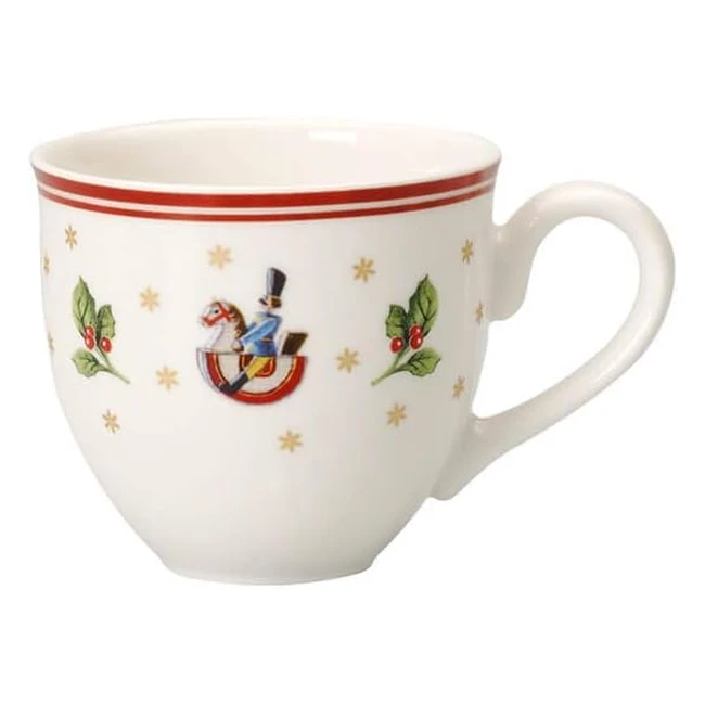 Villeroy & Boch 100ml Toys Delight Mocha Espresso Cup Premium Porcelain, White/Red