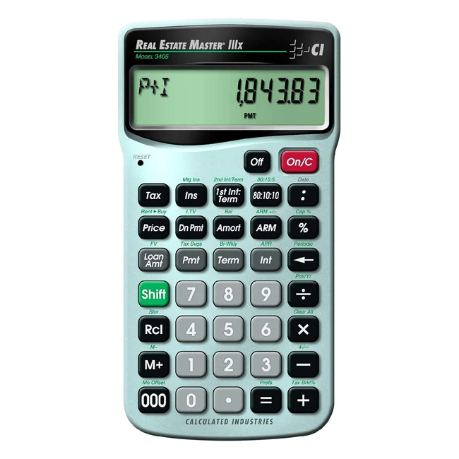 Calculated Industries Real Estate Master IIIX Calculator - Pocket Battery Financial Calculator