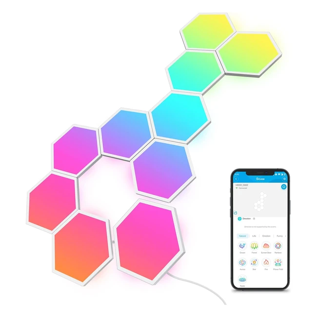 Govee Glide Hexa LED Panels - RGBIC Smart Wandleuchte - Alexa und Google Assista