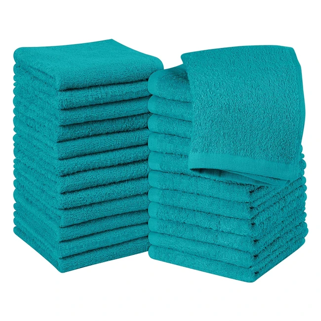 Ensemble de gants de toilette Utopia Towels - Lot de 24 - Turquoise - 100 coton