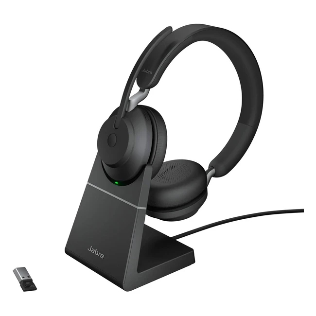 Jabra Evolve2 65 Wireless Headset, Geräuschunterdrückende Kopfhörer, Ref. Nr. 123456, Lange Akkulaufzeit