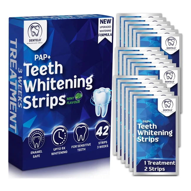Dentelo Teeth Whitening Strips - Zero Sensitivity - Enamel Safe - Dentist Formul
