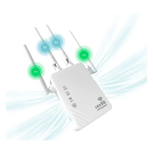 Répéteur de signal sans fil - Amplificateur WiFi 1200Mbps - Double bande 5GHz/2.4GHz - WiFi Extender - WiFi Booster