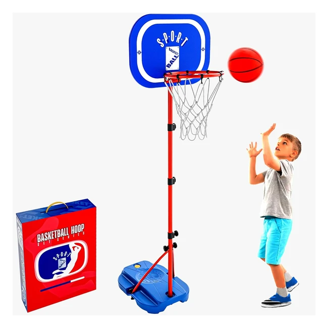 Panier de basketball intérieur/extérieur pour enfants - Support 110-190cm - Ballon et pompe à air inclus