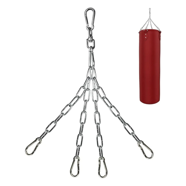Heavy Duty Punch Bag Chain with Snap Hooks - Corrosion Resistant 360 Rotation