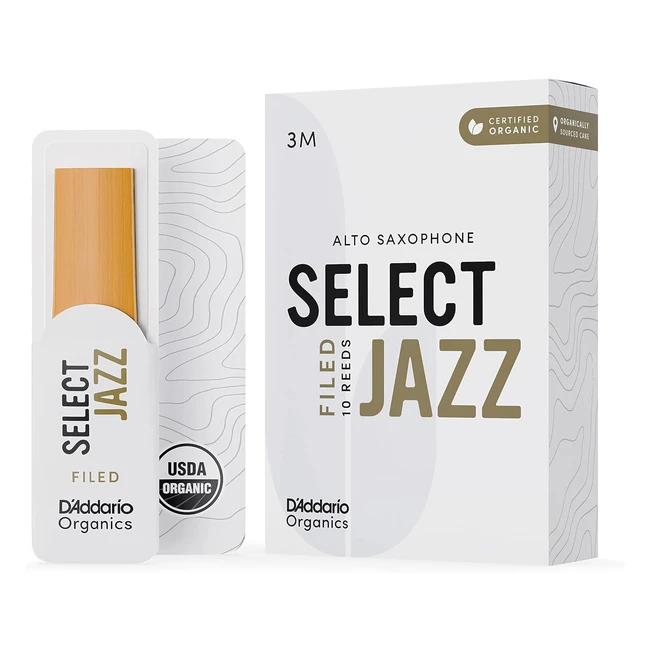 Anches de saxophone DAddario Organique Select Jazz - 3 moyen - 5 paquet