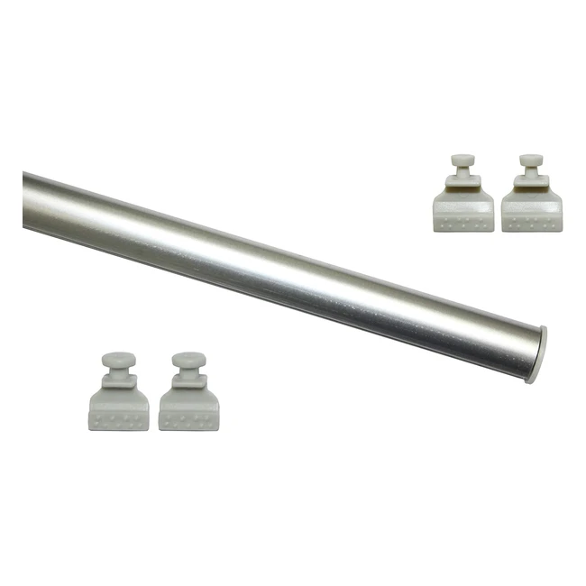 Gardinia Unterprofil zum Klipsen für Flächenvorhänge, Aluminium, 60 cm, Silber