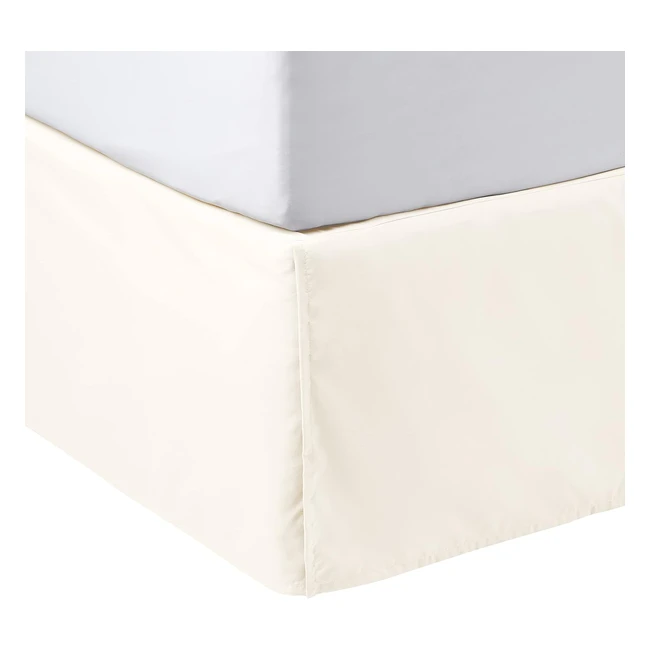Amazon Basics Pleated Bed Skirt Queen Off White - Hypoallergenic & Easy to Care for