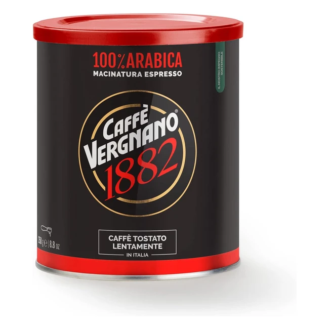 Caff Vergnano 1882 Arabica Macinato Espresso 250g - Pregiate variet di Arabi