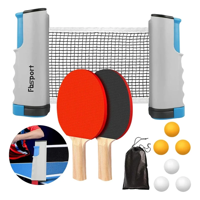 Set de Ping Pong Profesionales - Raquetas Pelotas Red Retrctil y Bolsa - Ent