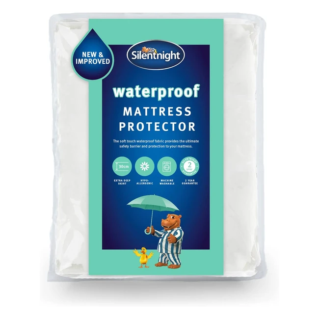 Silentnight Waterproof Mattress Protector - Rustle Free, Water Resistant, Small Double, White - 542913GE