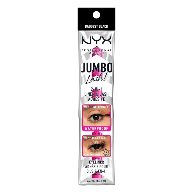 Nyx Professional Makeup Eyeliner per Ciglia Finte 2in1 - Lunga Tenuta Waterproo