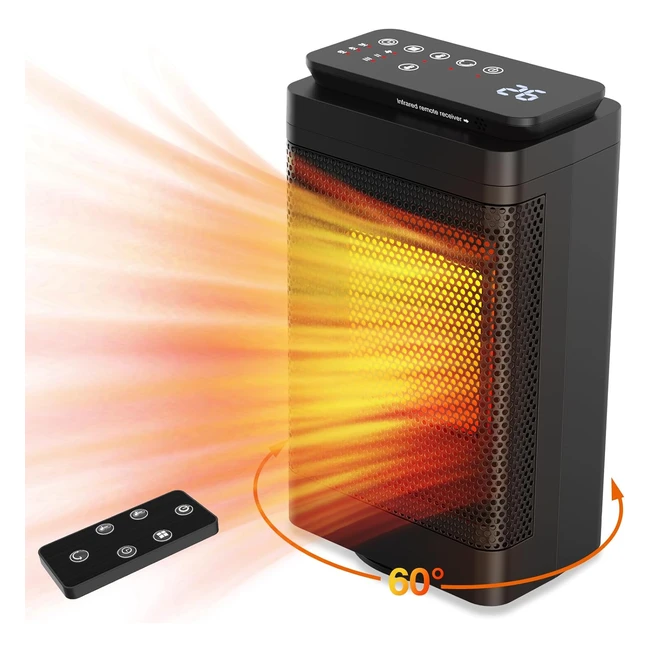 Altronia Electric Space Heater with Fan - 1500W - Low Noise - Remote Control - S