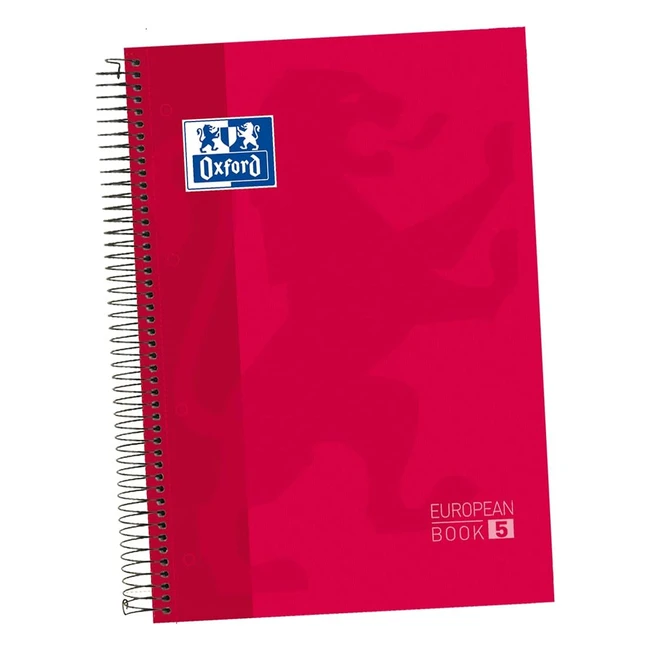 Cuaderno Oxford A4 Cuadrícula 5x5 - Tapa Dura - 120 Hojas - Color Rojo