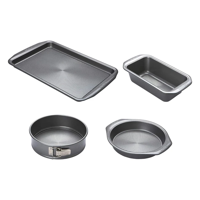 Circulon Momentum Bakeware Set - Non-Stick - Dishwasher Safe - Grey Steel - 4 Pc