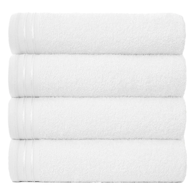 Luxury Egyptian Cotton Bath Sheets - Set of 4 - Quick Dry & Highly Absorbent - White - 450 GSM