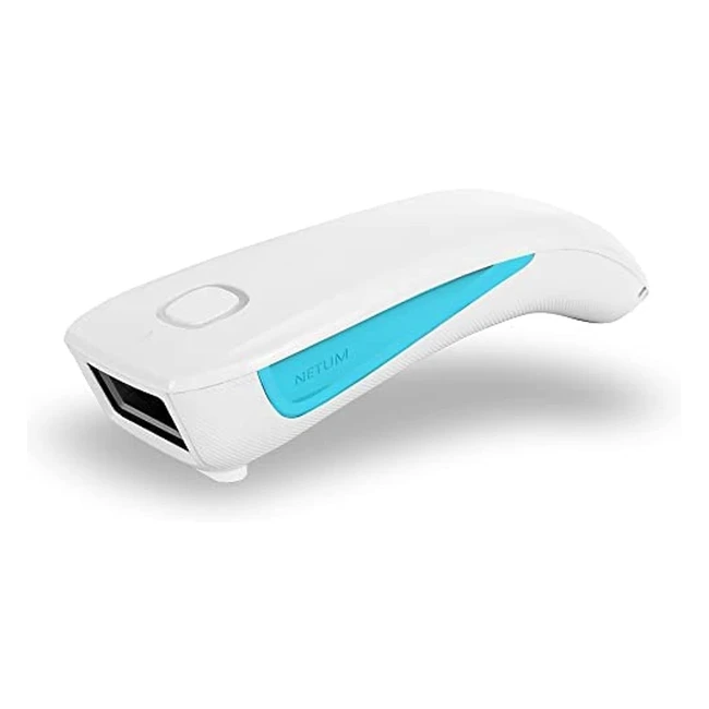 Netum Mini Escáner de Código de Barras QR Inalámbrico 3 en 1 Mejorado - Bluetooth Portátil Pequeño - Lector Automático Rápido y Preciso - Pos C850 Blanco
