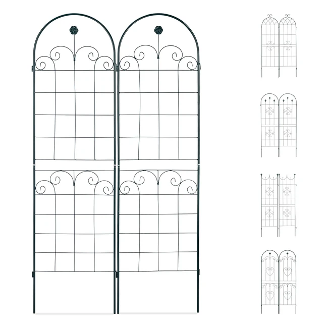 Set 2 Grigliati da Giardino per Rampicanti in Metallo 180x50cm - Design Arco e C