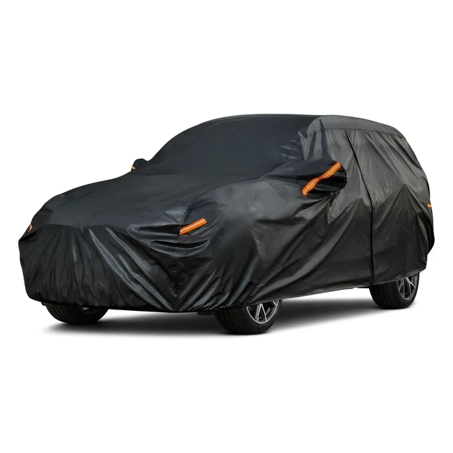 kayme 6 Layers SUV Car Cover - Waterproof, Breathable, All Weather Protection - Qashqai, Sportage, Tiguan, Troc, Grandland, Tucson, Epace - Up to 460cm - YM Black