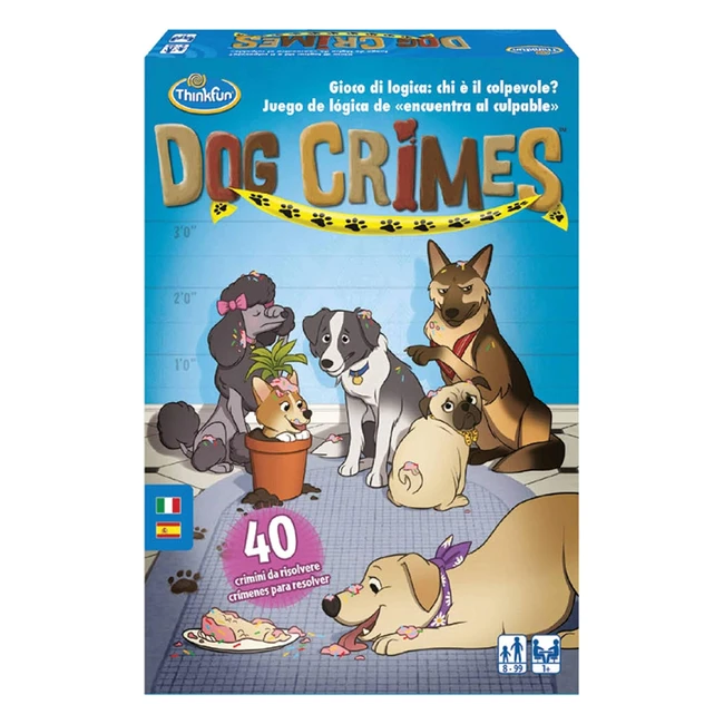 Juego de lógica Think Fun Dog Crimes - Edad recomendada 8 - ¡Descubre al perro culpable!