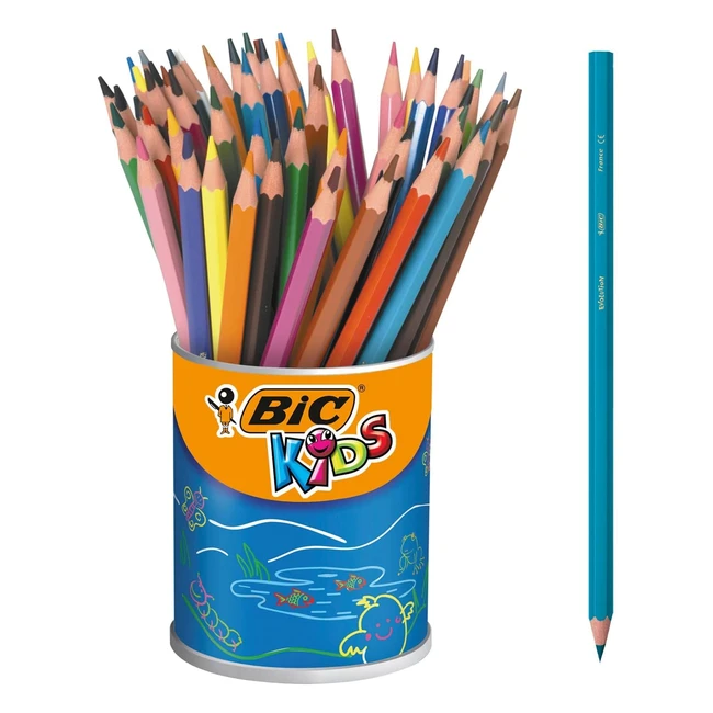 BIC Kids Evolution Ecolutions Colouring Pencils - 24 Assorted Colors - Tin Pot of 60