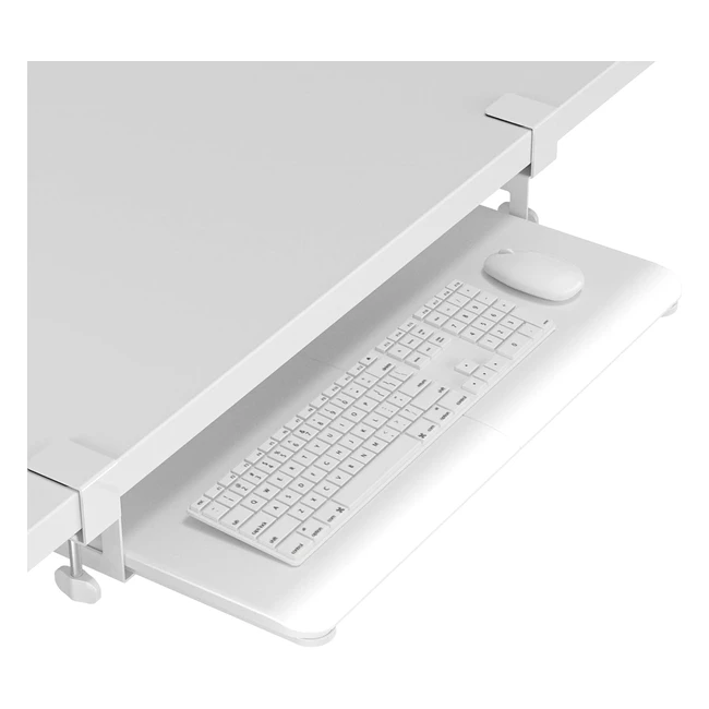 Bontec Keyboard Tray Under Desk Extendable  Stable Sliding Stand  650 x 300mm 