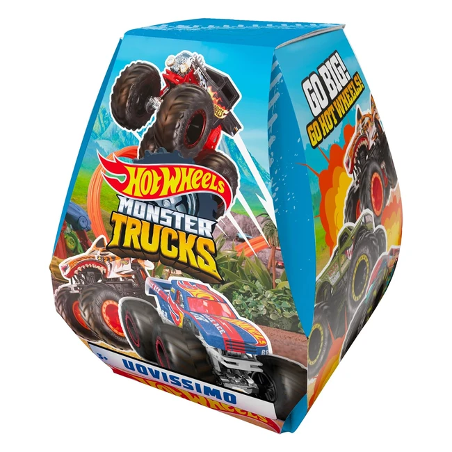 Hot Wheels Uovissimo Monster Trucks - 2 Veicoli, 4 Accessori - Giocattolo per Bambini 3 Anni HJR58