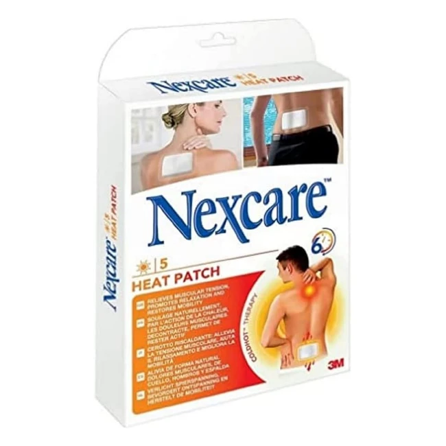 Nexcare Heat Patch 95 cm x 13 cm - 5 Confezione  Rimedio efficace per dolori al