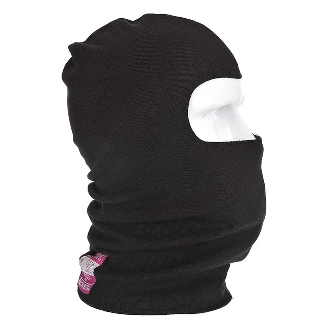 Portwest Flammhemmende Antistatische Kopfmaske Einheitsgröße Schwarz FR18BKR - Warm, Komfortabel, Zertifiziert