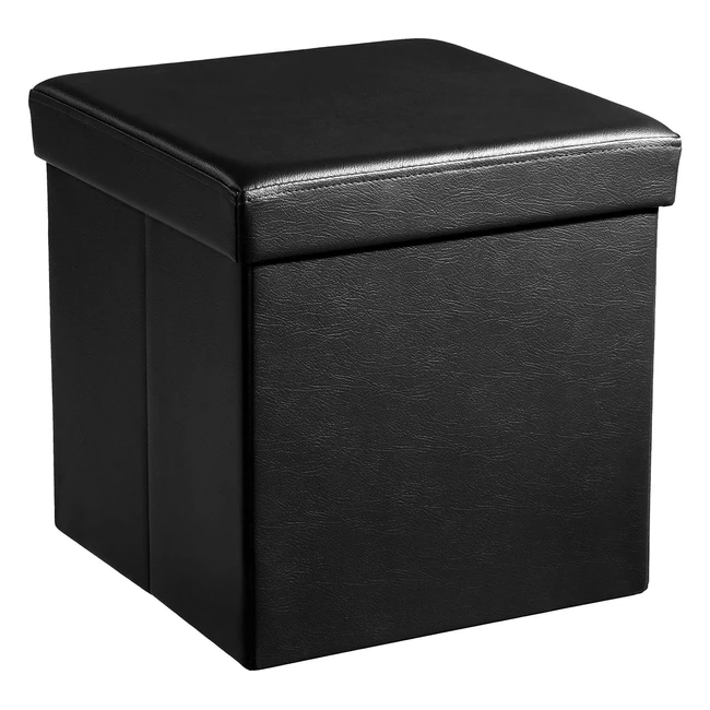 Songmics Storage Ottoman Cube Footstool - Holds up to 300 kg - Synthetic Leather