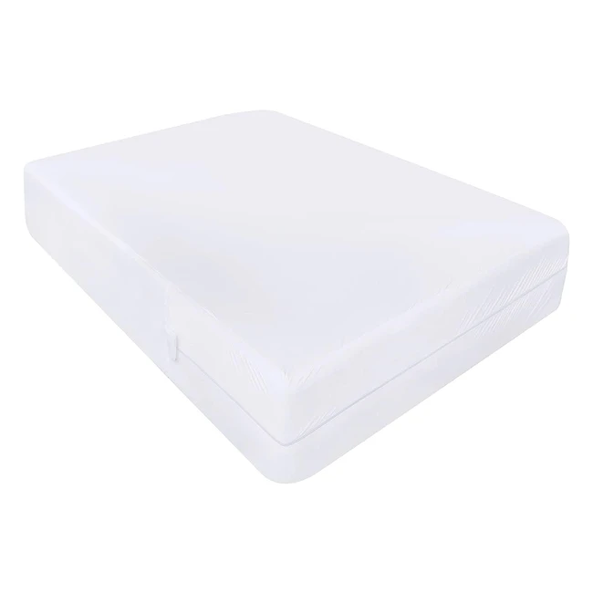 Housse de matelas imperméable Utopia Bedding 100x200x30cm - Protection 360° - Fermeture éclair - Blanc
