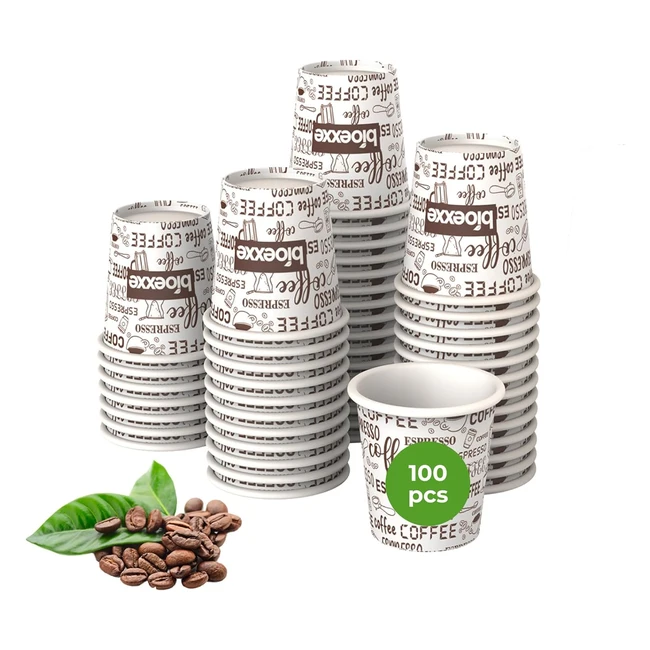 Bicchierini Caff Carta 100pz da 75ml - Biodegradabili Resistenti Ecologici