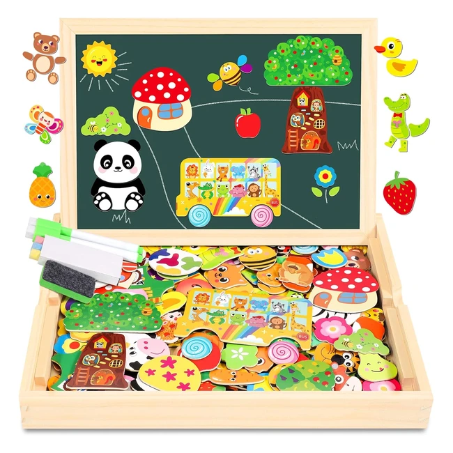 Puzzles en bois magntiques 130 pices Jojoin - Nouveau jouet Montessori 2023 