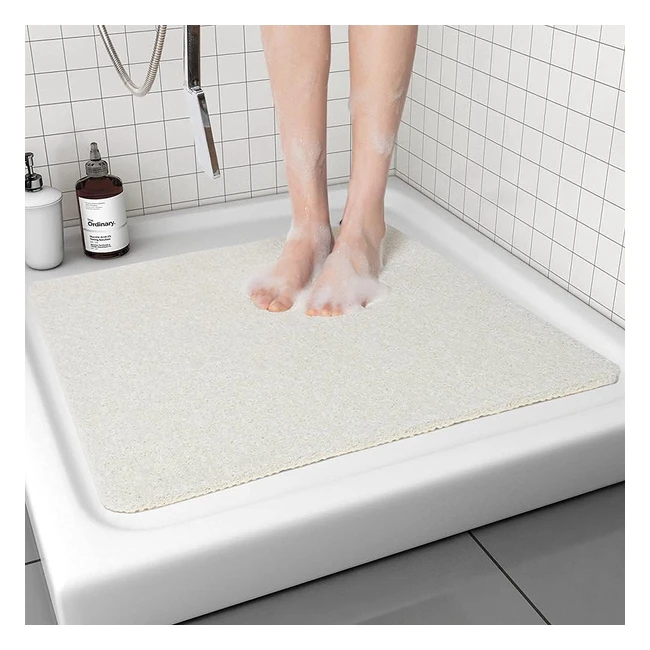 Non Slip Square Shower Mat 53x53cm - Quick Dry Anti Mould Washable Bath Mat