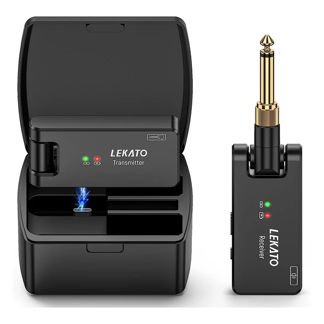 Lekato Guitar Wireless System - WS100 Cordless Built-in Battery 24GHz Uncompr