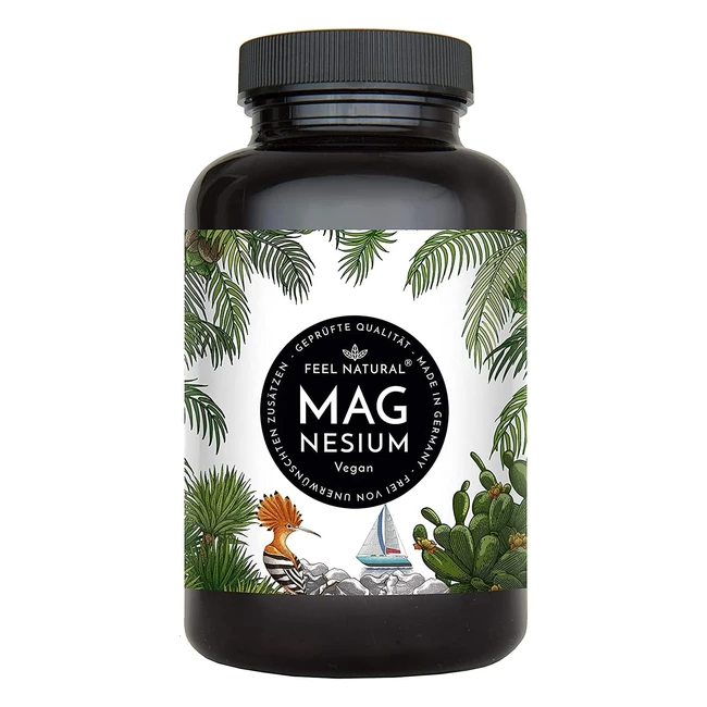 Magnesium Kapseln 365 Stück 1 Jahr 664 mg pro Kapsel, davon 400 mg elementares reines Magnesium, höherer Gehalt als Magnesiumcitrat, laborgetestet, hohe Dosis, vegan, Made in Germany