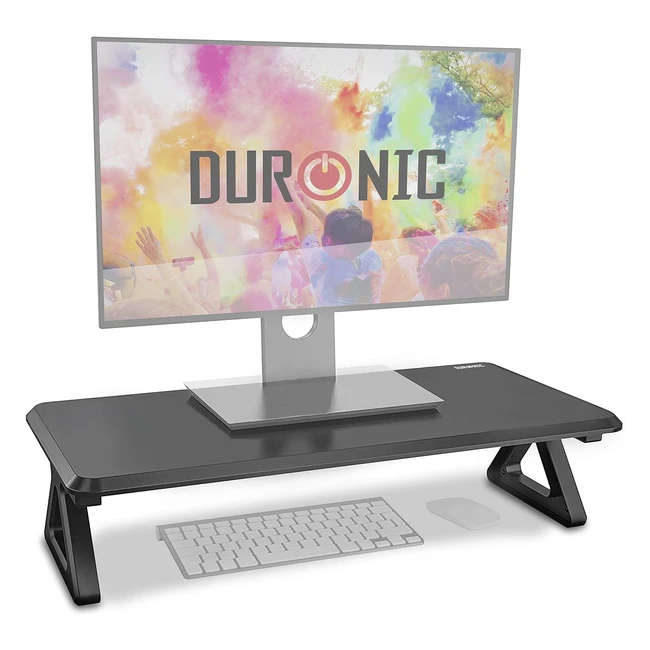 Duronic Monitor Stand Riser DM061 BK - Ergonomic Design, Storage Space, Universal Compatibility