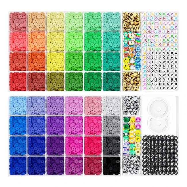 Kit de Cuentas Coloridas para Hacer Pulseras - 11302pcs - 48 Colores - Artdot