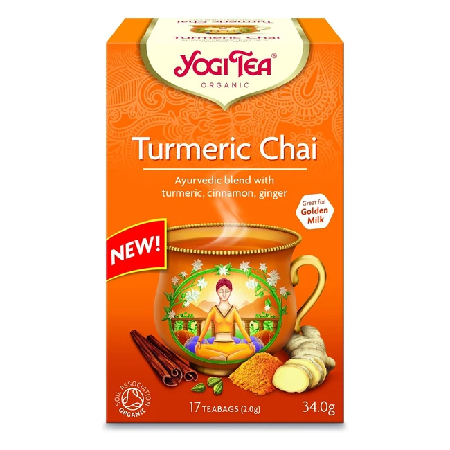 Yogi Tea Turmeric Chai Organic Herbal Tea - Golden Milk Blend, 102 Teabags