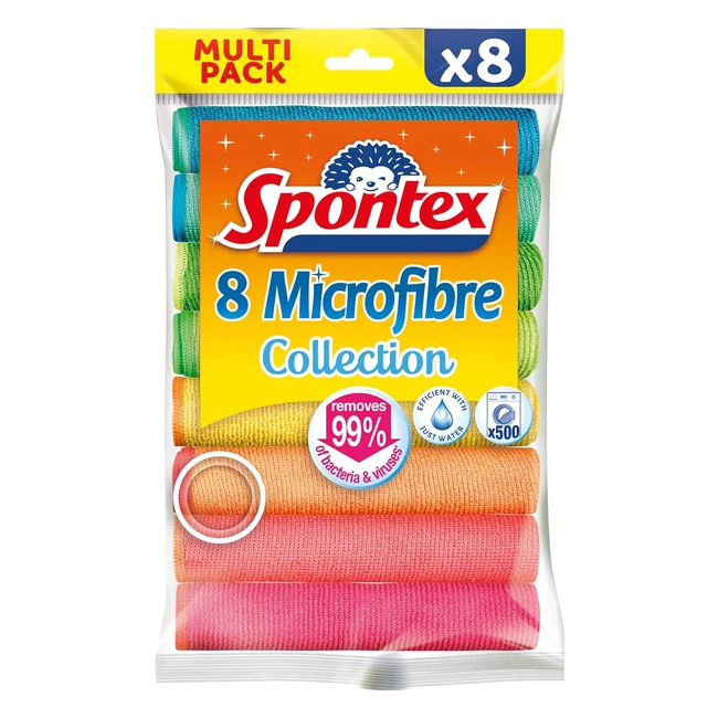 Spontex Microfibre Collection - Multipurpose Microfibers 8 Pack