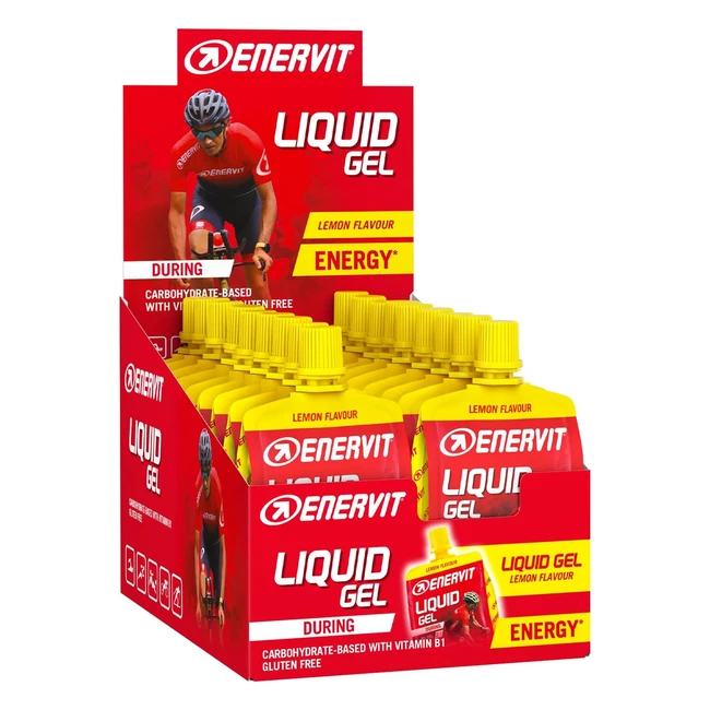 Enervit Liquid Gel Limone - Integratore per Sport di Endurance - 90g Carboidrati