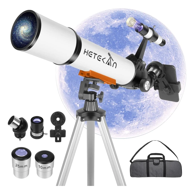 Telescopio Hetekan para adultos y niños principiantes - Apertura 70mm - Portátil