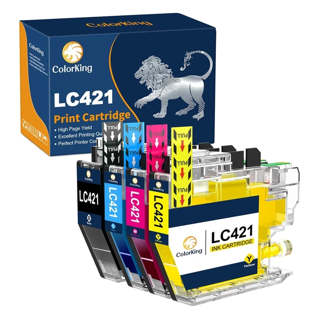 Colorking Compatible Brother LC421 LC421 LC421VAL Cartuchos Tinta Reemplazo DCPJ