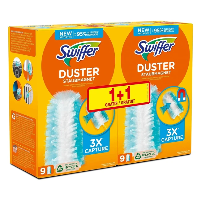 Plumeau Swiffer Duster - Attrape  Retient 18 Recharges Dpoussirantes - 3 Fo