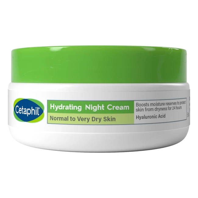 Cetaphil Hyaluronic Acid Night Cream 50ml - Moisturizer for Sensitive Skin - Hydrates Overnight