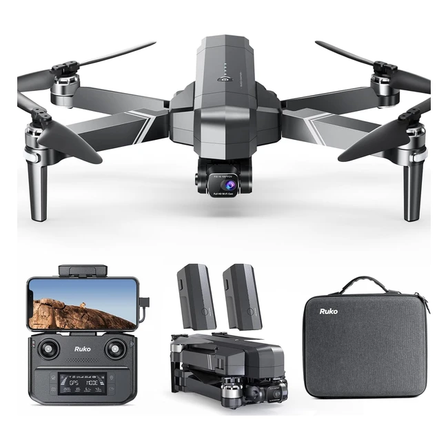 Ruko F11GIM2 Drohne mit Kamera 4K, 3km FPV Übertragung, 64 Min Flugzeit, 2-Achsen EIS, Windwiderstand 6, GPS Follow Me